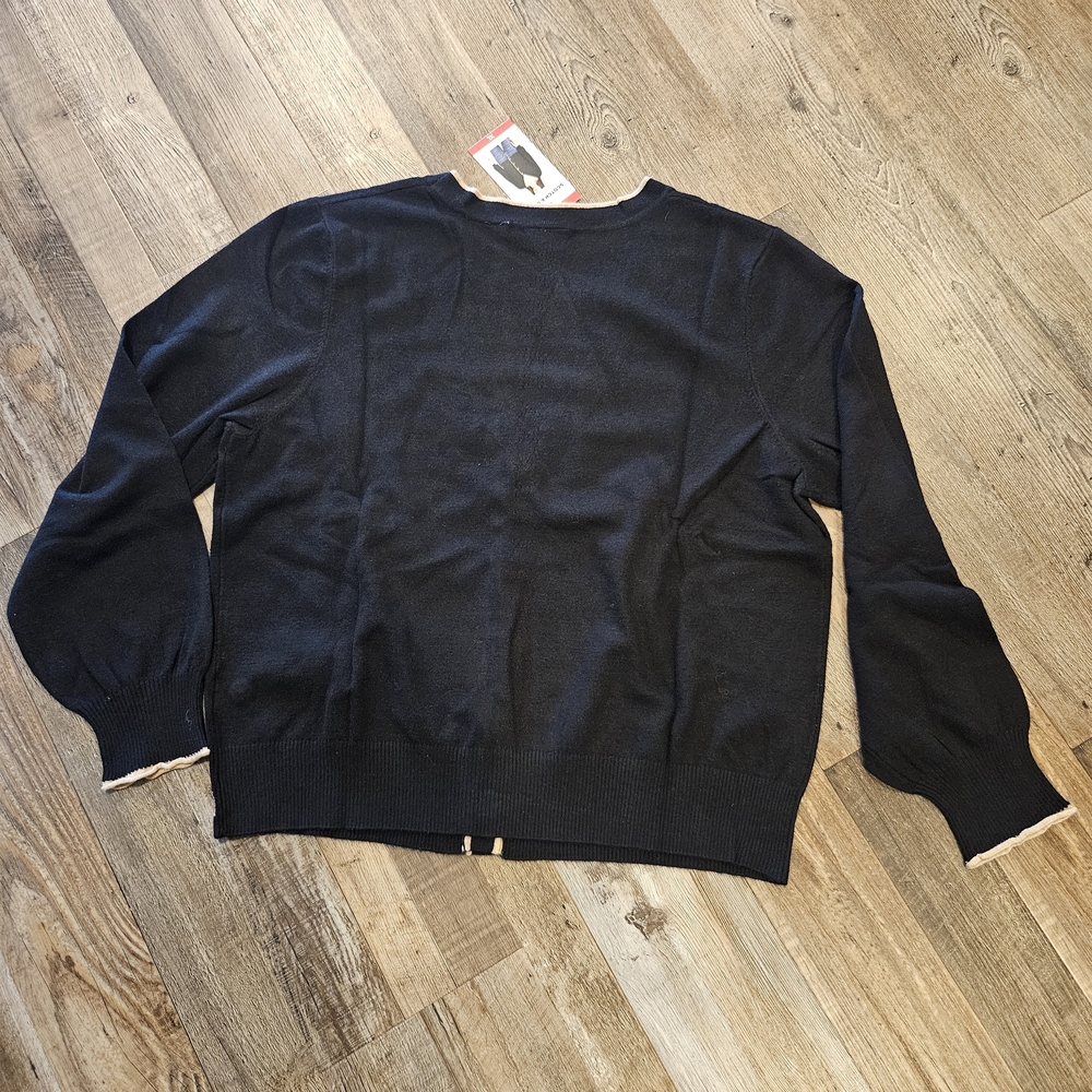 Scotch & Soda Black Cardigan with Cream Trim - Picture 5 of 5